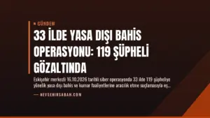 33 İlde Yasa Dışı Bahis Operasyonu: 119 Şüpheli Gözaltında