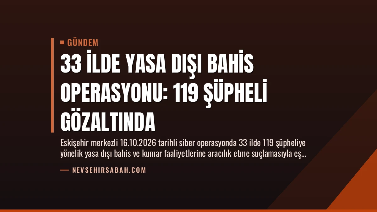 33 İlde Yasa Dışı Bahis Operasyonu: 119 Şüpheli Gözaltında