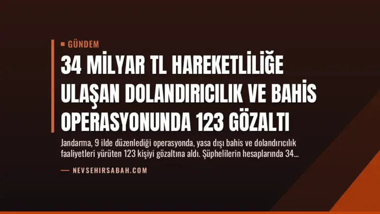 34 Milyar TL Hareketliliğe Ulaşan Dolandırıcılık ve Bahis Operasyonunda 123 Gözaltı