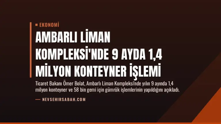 Ambarlı Liman Kompleksi'nde 9 Ayda 1,4 Milyon Konteyner İşlemi