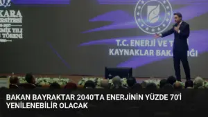 Bakan Bayraktar 2040’ta Enerjinin Yüzde 70’i Yenilenebilir Olacak