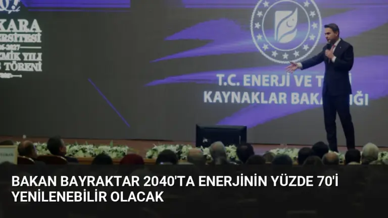Bakan Bayraktar 2040’ta Enerjinin Yüzde 70’i Yenilenebilir Olacak