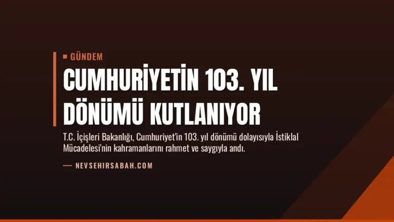 Cumhuriyetin 103. Yıl Dönümü Kutlanıyor
