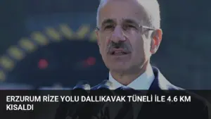 Erzurum Rize Yolu Dallıkavak Tüneli ile 4.6 Km Kısaldı