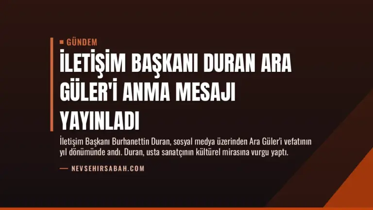 İletişim Başkanı Duran Ara Güler’i Anma Mesajı Yayınladı