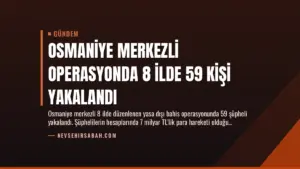 Osmaniye Merkezli Operasyonda 8 İlde 59 Kişi Yakalandı