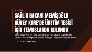 Sağlık Bakanı Memişoğlu Güney Kore’de Üretim Tesisi İçin Temaslarda Bulundu