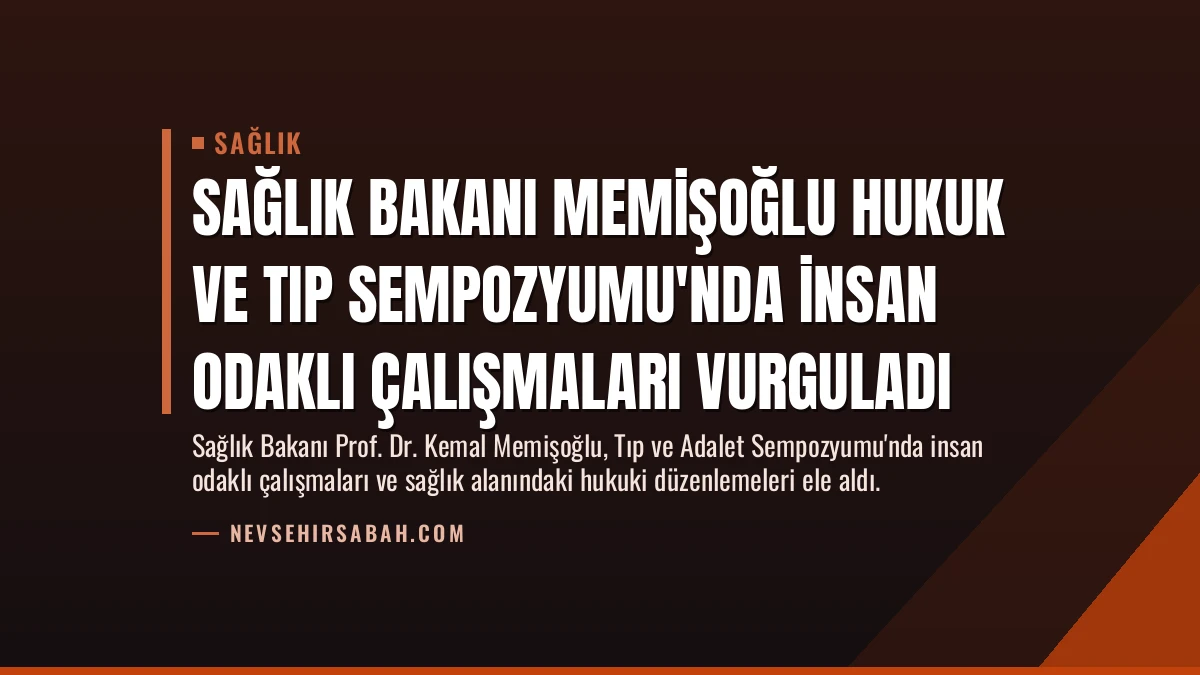Sağlık Bakanı Memişoğlu Hukuk ve Tıp Sempozyumu’nda İnsan Odaklı Çalışmaları Vurguladı