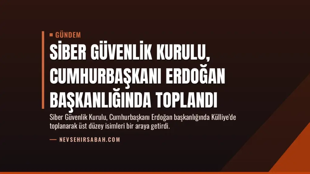 Siber Güvenlik Kurulu, Cumhurbaşkanı Erdoğan başkanlığında toplandı