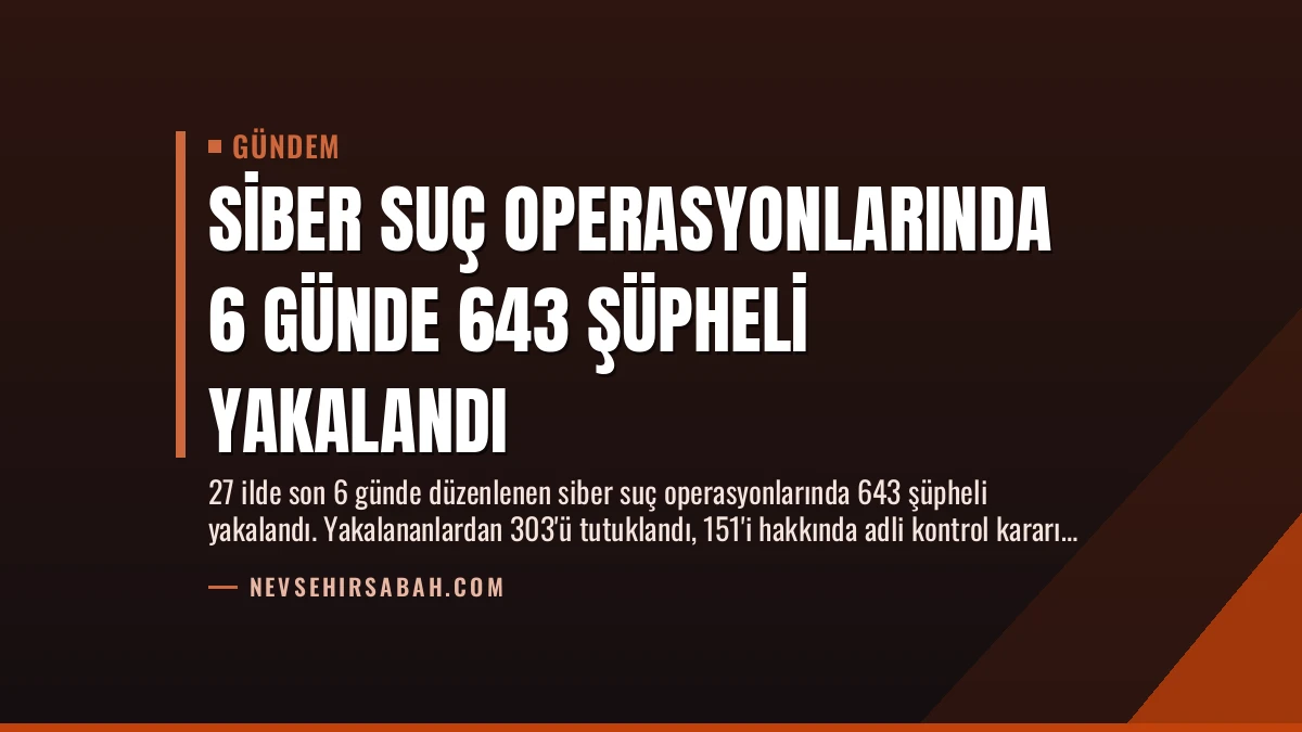 Siber Suç Operasyonlarında 6 Günde 643 Şüpheli Yakalandı