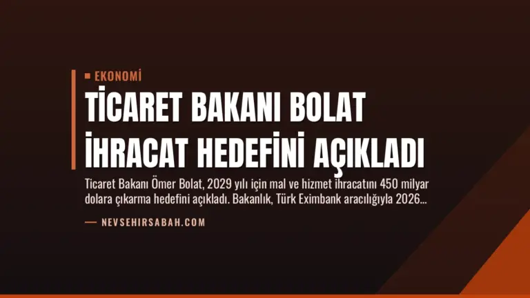 Ticaret Bakanı Bolat İhracat Hedefini Açıkladı