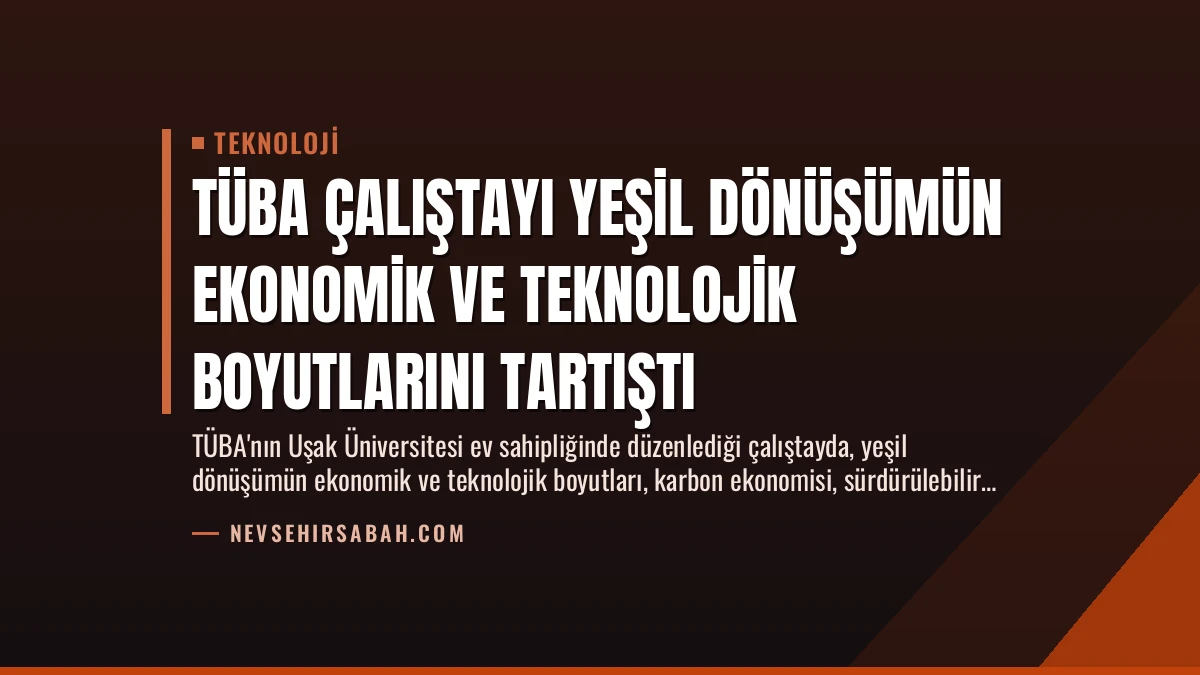 TÜBA Çalıştayı Yeşil Dönüşümün Ekonomik ve Teknolojik Boyutlarını Tartıştı