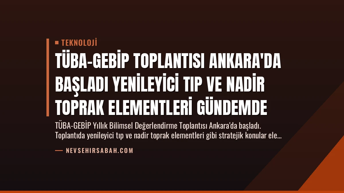 TÜBA-GEBİP Toplantısı Ankara’da Başladı Yenileyici Tıp ve Nadir Toprak Elementleri Gündemde