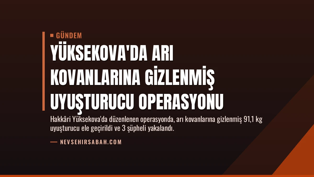 Yüksekova’da Arı Kovanlarına Gizlenmiş Uyuşturucu Operasyonu